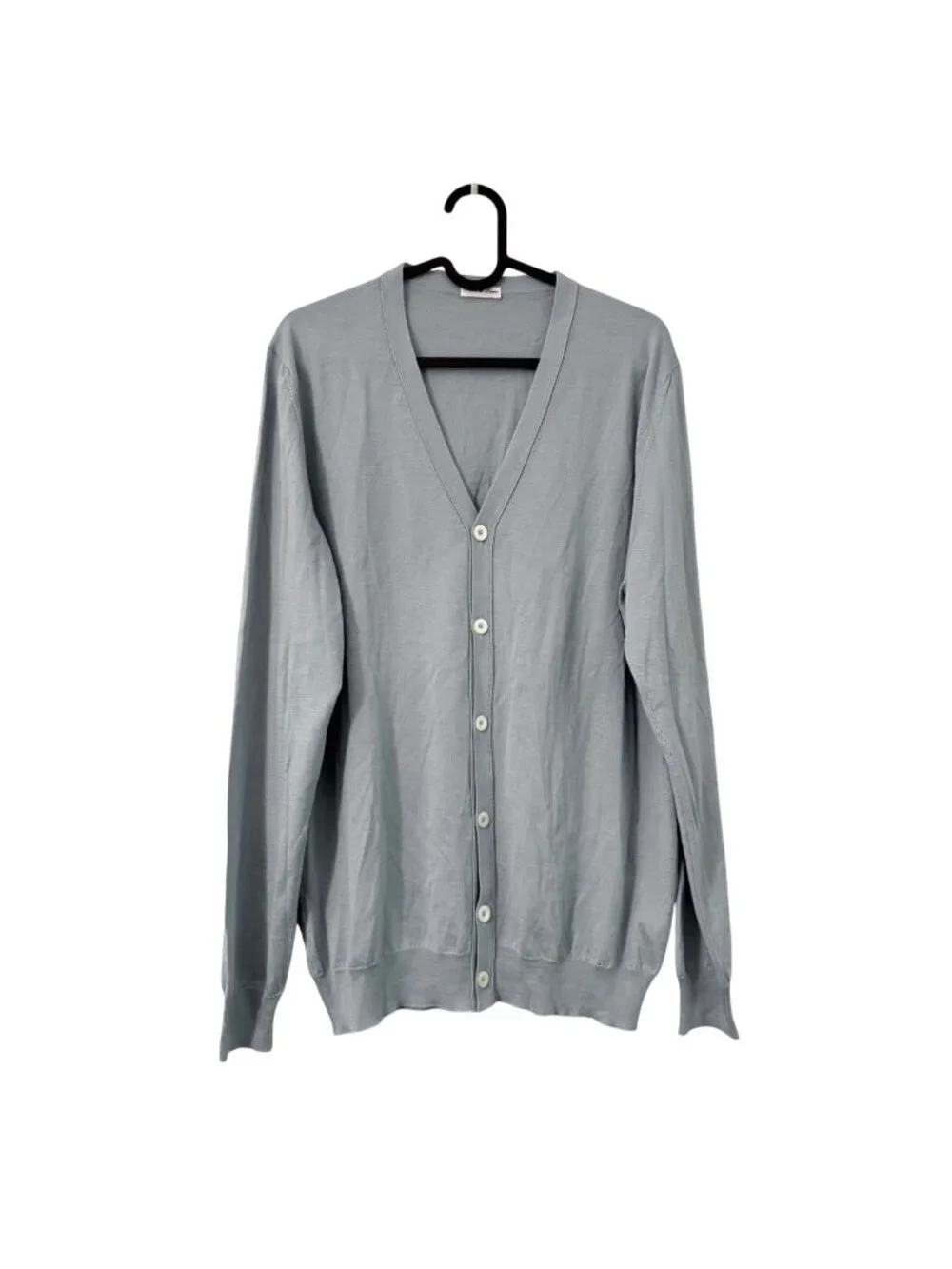 Fiori di Lusso Italy Blue Cashmere Silk Button Cardigan Sweater Mens Large